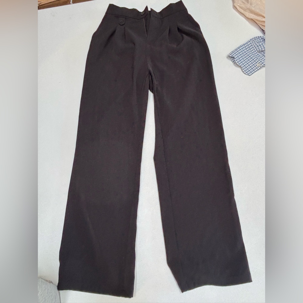 Classic Wide Leg Black Trousers slacks